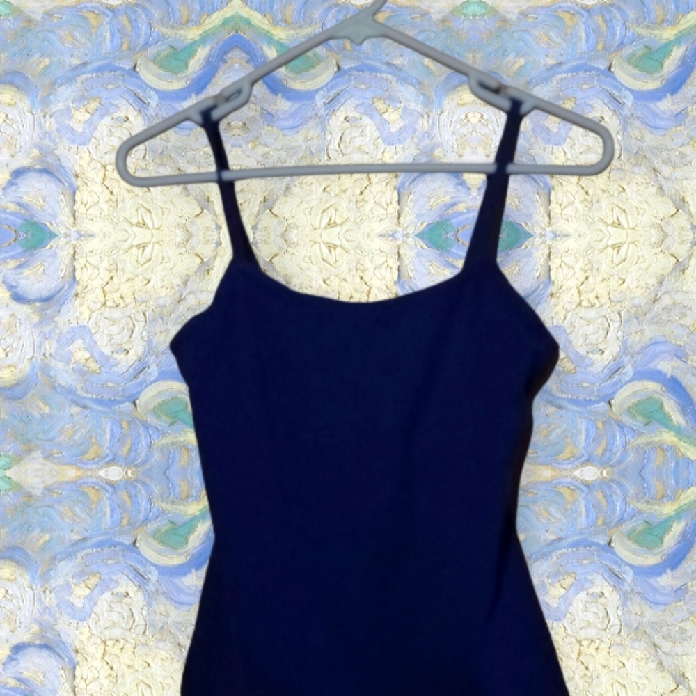 BRA TOPS - Navy blue spaghetti strap with connected bra